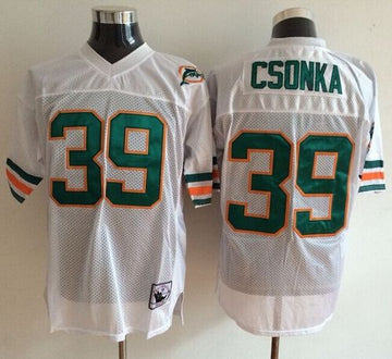 Larry Csonka Miami Dolphins white Throwback jersey