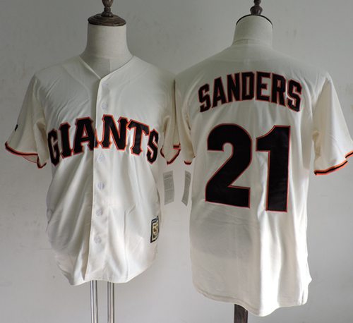 Deion Sanders San Francisco Giants cream Throwback jersey