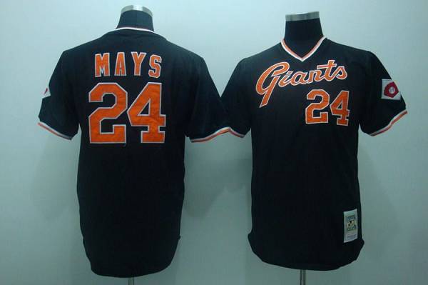 Willie Mays San Francisco Giants black Throwback jersey