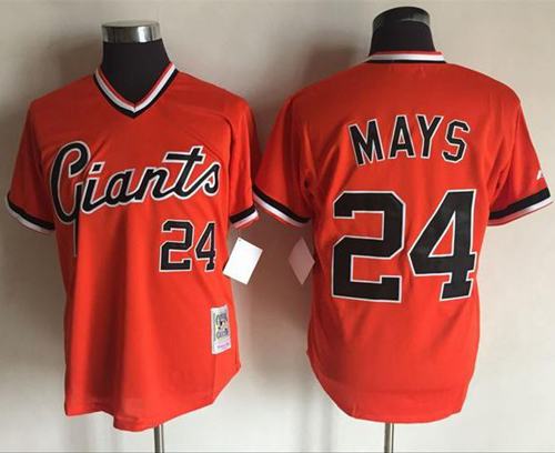 Willie Mays San Francisco Giants orange Throwback jersey