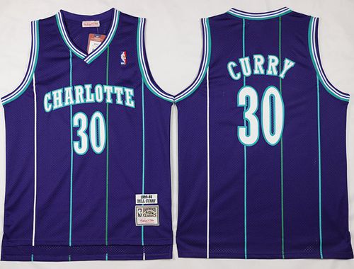 Dell Curry Charlotte Hornets purple Throwback jersey