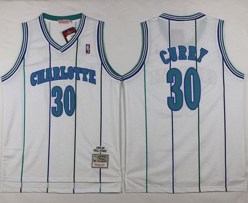 Dell Curry Charlotte Hornets white Throwback jersey