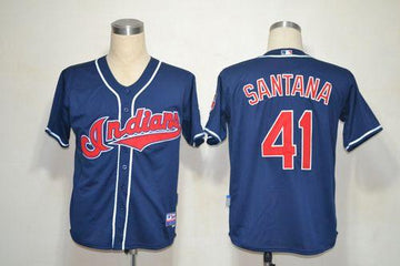 Carlos Santana Cleveland Guardians blue Throwback jersey