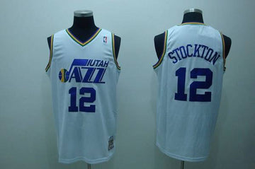 John Stockton Utah Jazz white Throwback jersey