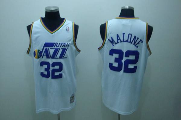 Karl Malone Utah Jazz white Throwback jersey