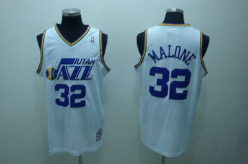 Karl Malone Utah Jazz white Throwback jersey