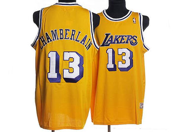 Wilt Chamberlain Los Angeles Lakers yellow Throwback jersey