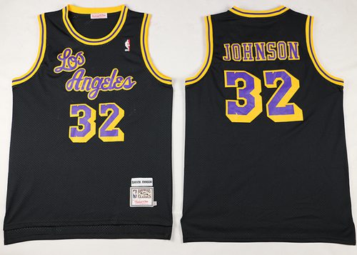 Magic Johnson Los Angeles Lakers black Throwback jersey