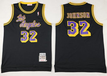 Magic Johnson Los Angeles Lakers black Throwback jersey
