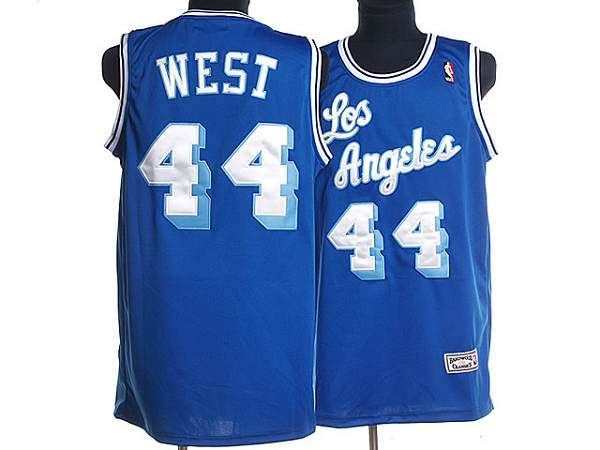 Jerry West Los Angeles Lakers blue Throwback jersey