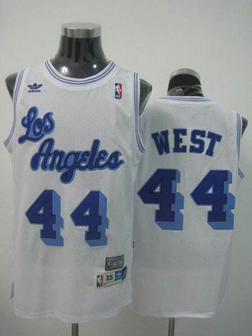 Jerry West Los Angeles Lakers white Throwback jersey