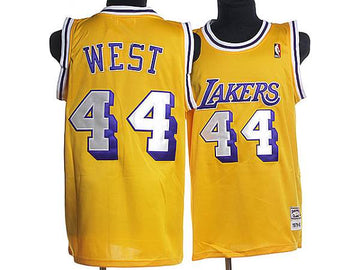 Jerry West Los Angeles Lakers yellow Throwback jersey