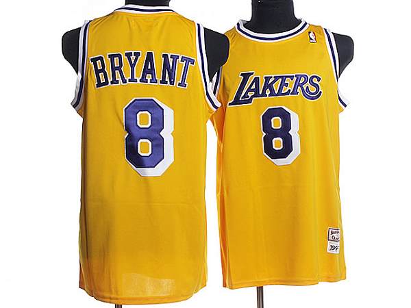 Kobe Bryant Los Angeles Lakers yellow Throwback jersey