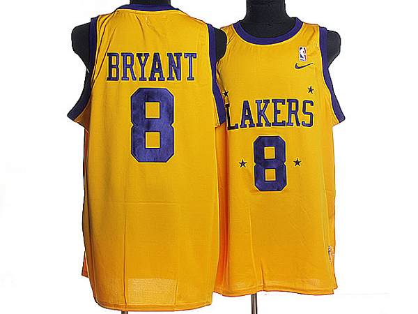 Kobe Bryant Los Angeles Lakers yellow Throwback jersey