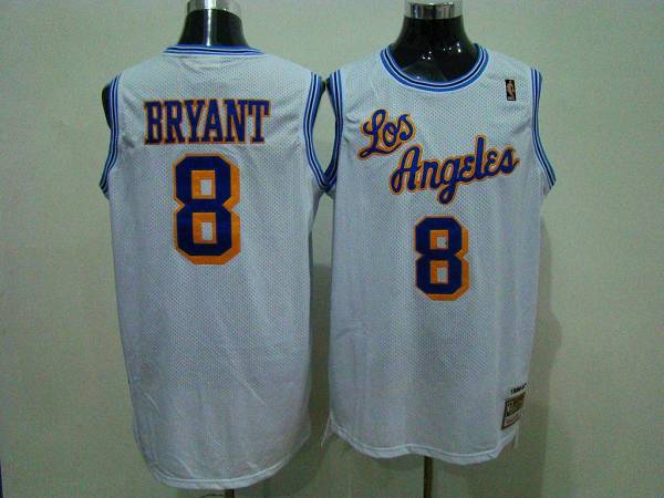 Kobe Bryant Los Angeles Lakers white Throwback jersey