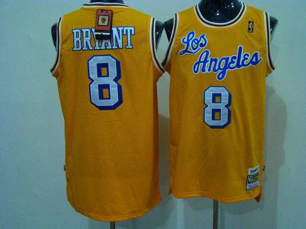 Kobe Bryant Los Angeles Lakers yellow Throwback jersey