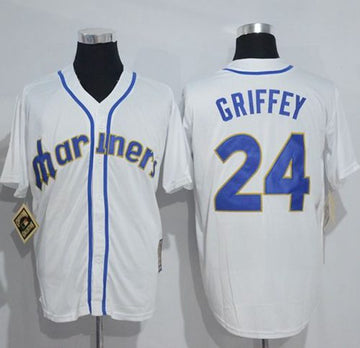 Ken Griffey Seattle Mariners white Throwback jersey