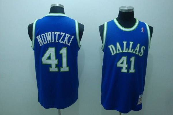 Dirk Nowitzki Dallas Mavericks blue Throwback jersey