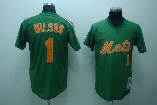 Mookie Wilson New York Mets green Throwback jersey