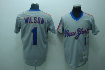 Mookie Wilson New York Mets grey Throwback jersey