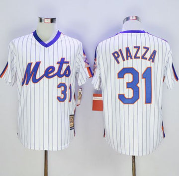 Mike Piazza New York Mets white Throwback jersey