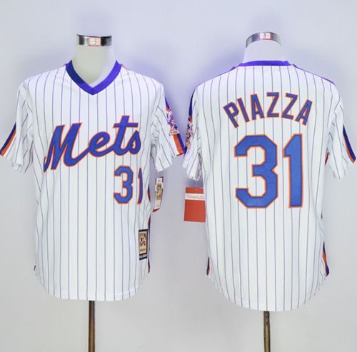 Mike Piazza New York Mets white Throwback jersey