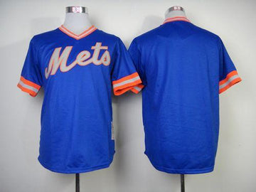 Custom New York Mets blue Throwback jersey