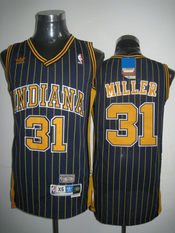 Reggie Miller Indiana Pacers navy Throwback jersey