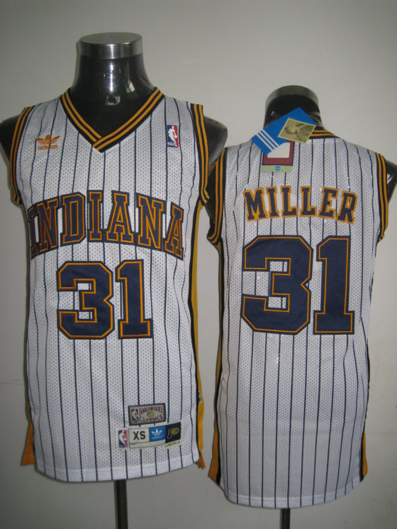Reggie Miller Indiana Pacers white Throwback jersey