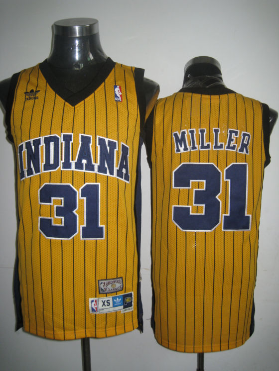 Reggie Miller Indiana Pacers yellow Throwback jersey
