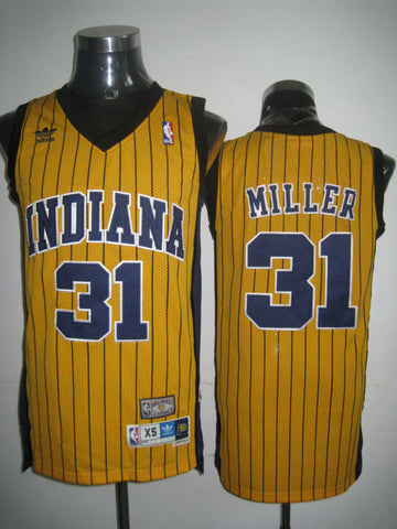 Reggie Miller Indiana Pacers yellow Throwback jersey