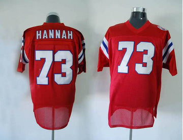 John Hannah New England Patriots red Throwback jersey