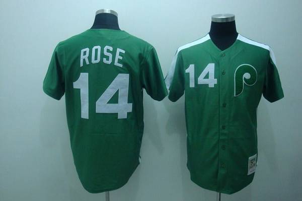 Rose Philadelphia Phillies green Throwback jersey