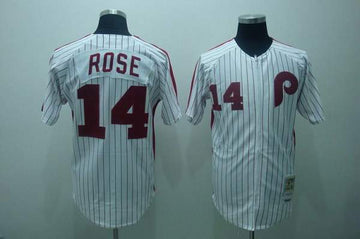 Rose Philadelphia Phillies white Throwback jersey