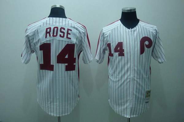 Rose Philadelphia Phillies white Throwback jersey