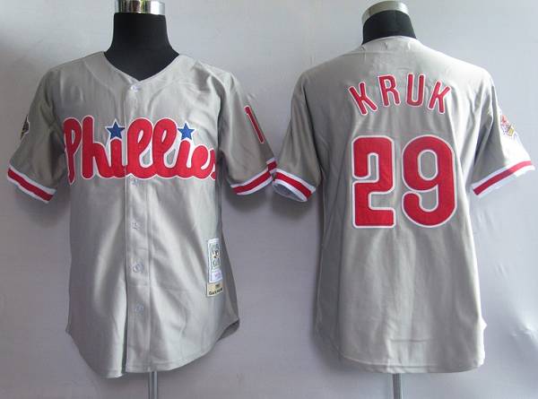 John Kruk Philadelphia Phillies grey Throwback jersey