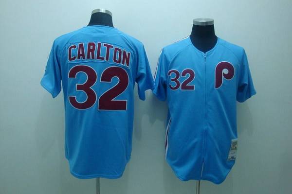 Steve Carlton Philadelphia Phillies blue Throwback jersey