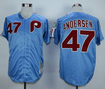 Larry Andersen Philadelphia Phillies blue Throwback jersey