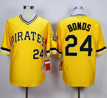 Barry Bonds Pittsburgh Pirates yellow Throwback jersey