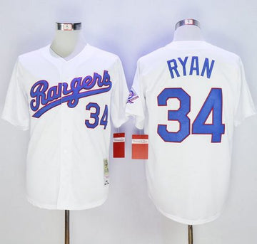 Nolan Ryan Texas Rangers white Throwback jersey