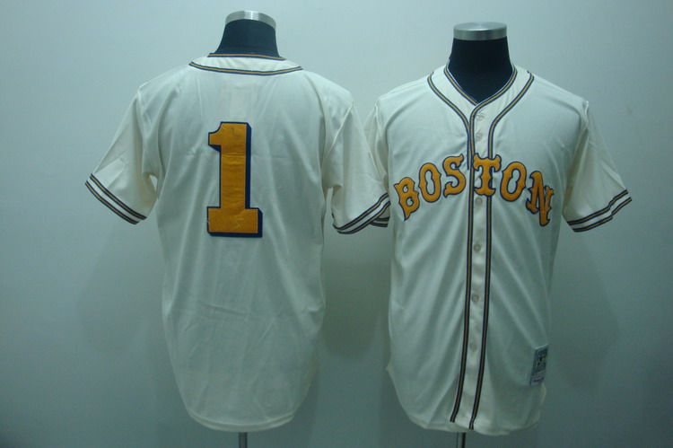 Bobby Doerr Boston Red Sox cream Throwback jersey