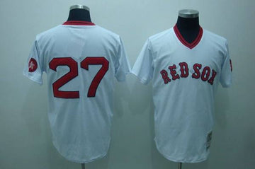 Carlton Fisk Boston Red Sox white Throwback jersey