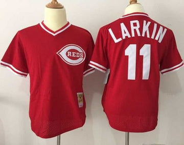 Barry Larkin Cincinnati Reds red Throwback jersey