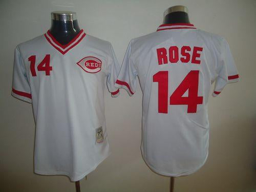 Pete Rose Cincinnati Reds white Throwback jersey