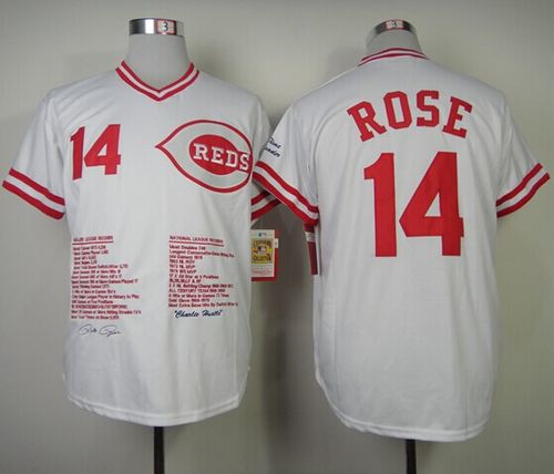 Pete Rose Cincinnati Reds white jersey