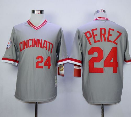 Tony Perez Cincinnati Reds grey Throwback jersey