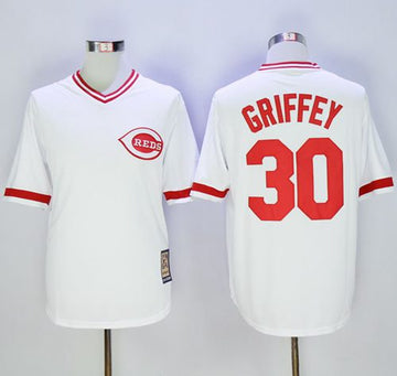 Ken Griffey Cincinnati Reds white Throwback jersey