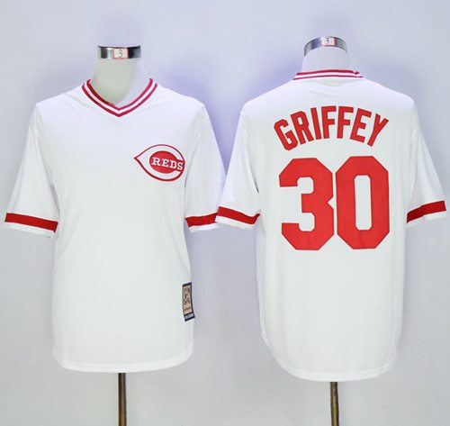 Ken Griffey Cincinnati Reds white Throwback jersey