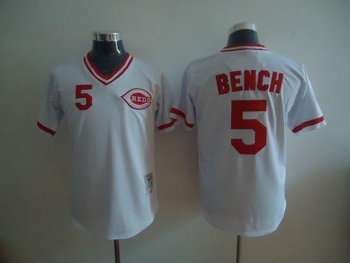 Johnny Bench Cincinnati Reds white Throwback jersey