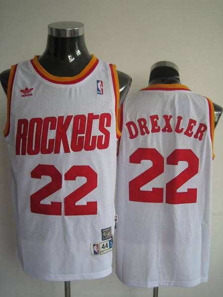 Clyde Drexler Houston Rockets white Throwback jersey